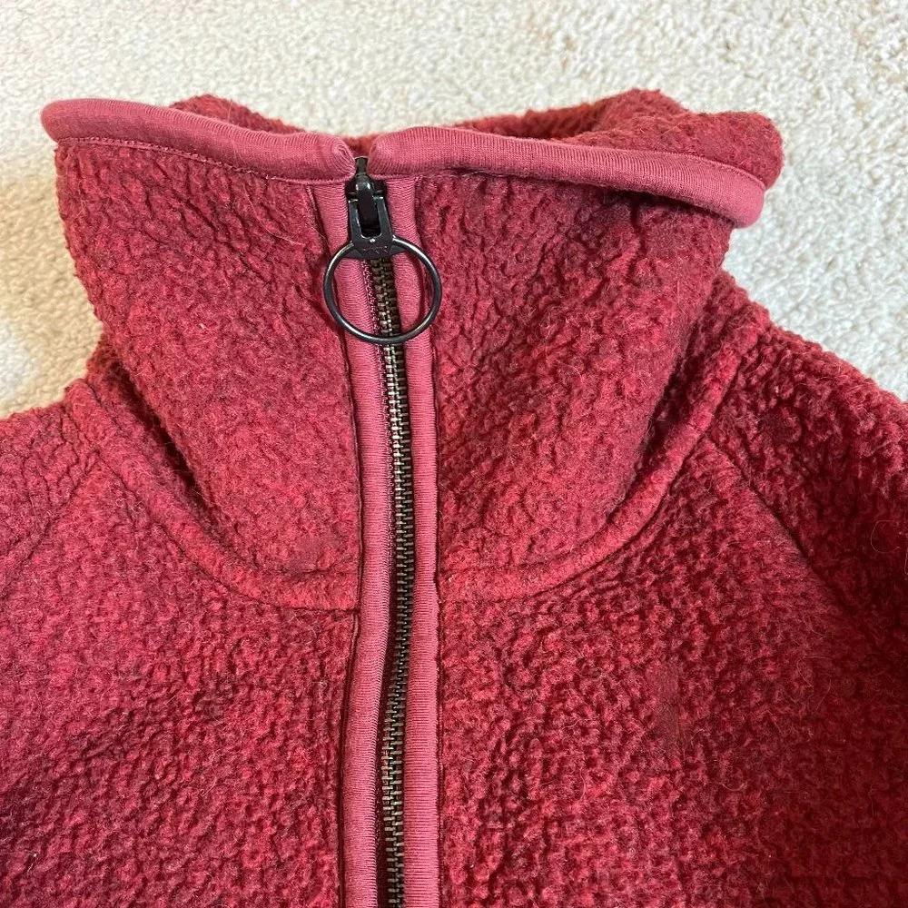 Madewell XXS Red Half-Zip Polartech Sherpa Fleece, Gently Used, Kangaroo Pocket - Picture 7 of 10